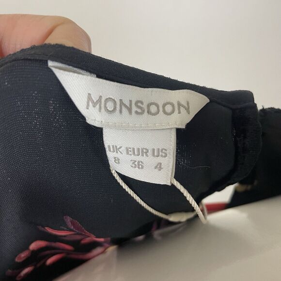 NWT MONSOON Size 4 JOANNA VELVET Burnout Floral  PRINT Blouse Witchy Whimsy Goth - Picture 8 of 10